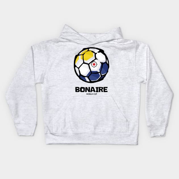 Bonaire Football Country Flag Kids Hoodie by KewaleeTee